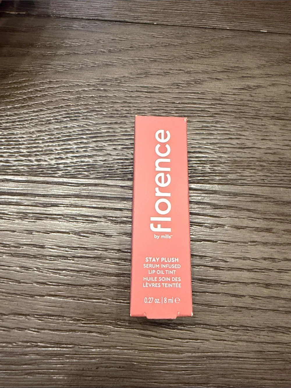 Florence by Mills Stay Plush Serum-Infused Lip Oil Tint — Coral Pink